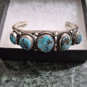 Turquoise and Silver Women's Bracelet